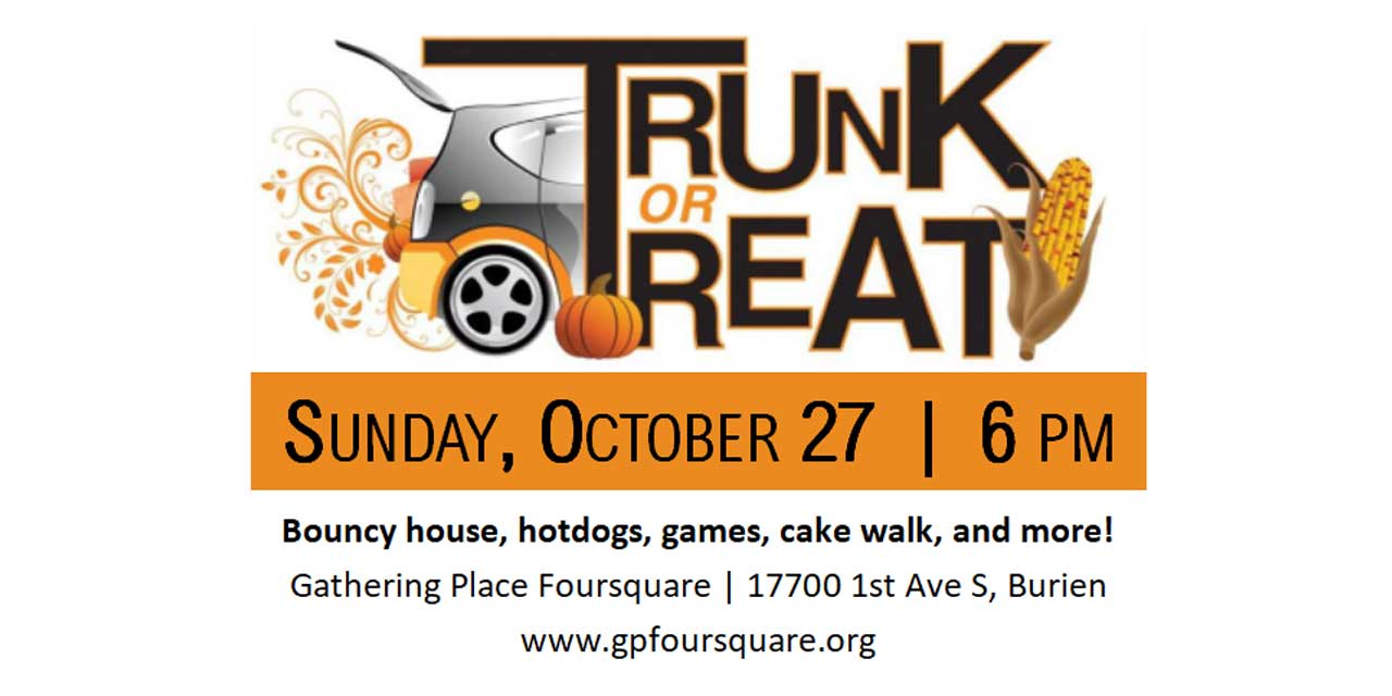 ‘Trunk or Treat’ will be Sunday, Oct. 27 at Gathering Place Foursquare Church