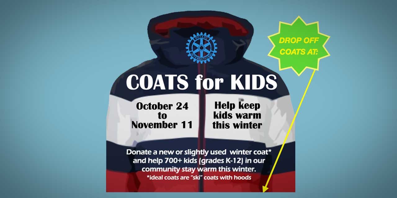 Rotary Club’s annual Coat Drive starts Oct. 24, and here’s how you can help