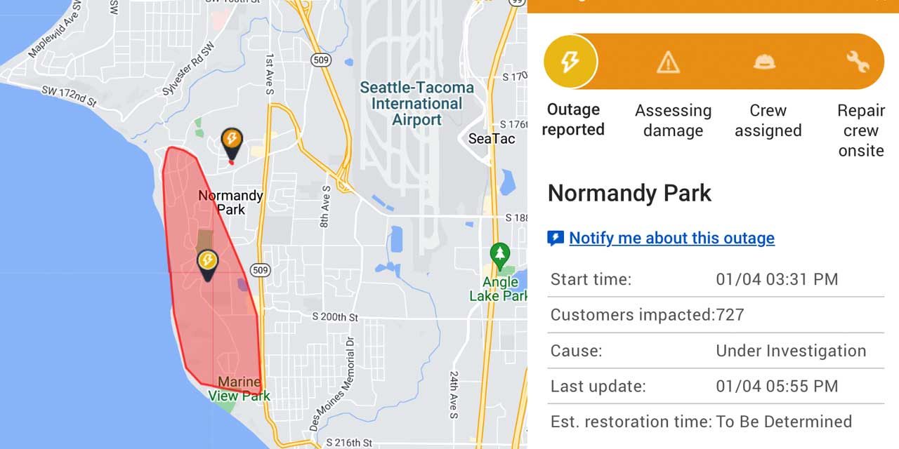Power outage affects over 700 in Normandy Park Wednesday