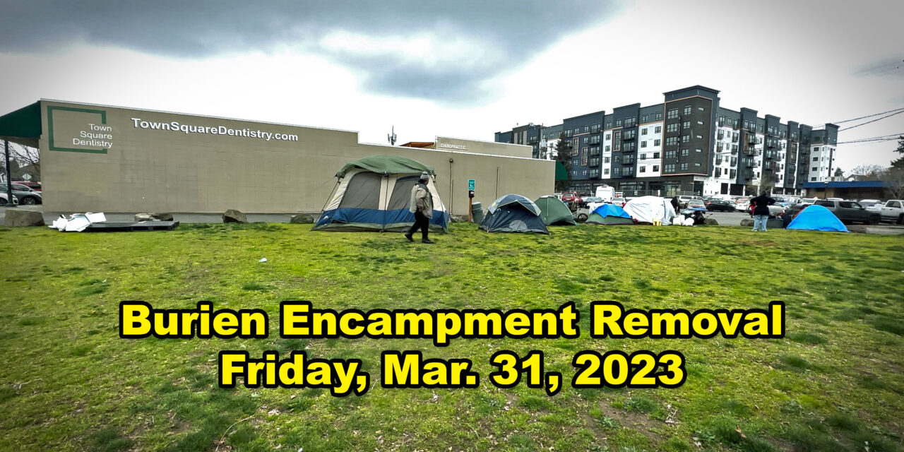 Unhoused campers move from Burien City Hall/Library, set up camp about 1 block west