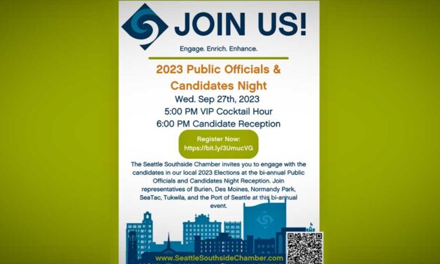 Seattle Southside Chamber’s Candidates Night Reception will be Wednesday, Sept. 27