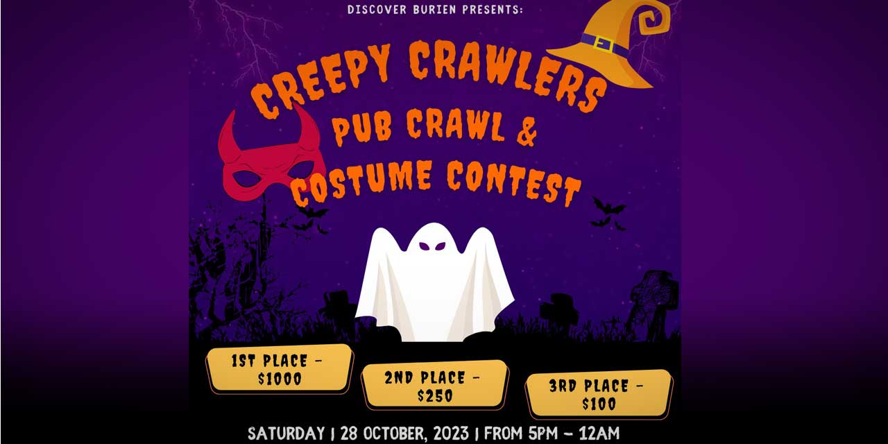 REMINDER: Your clever costume could win you $1,000 at Creepy Crawler Pub Crawl this Saturday night, Oct. 28