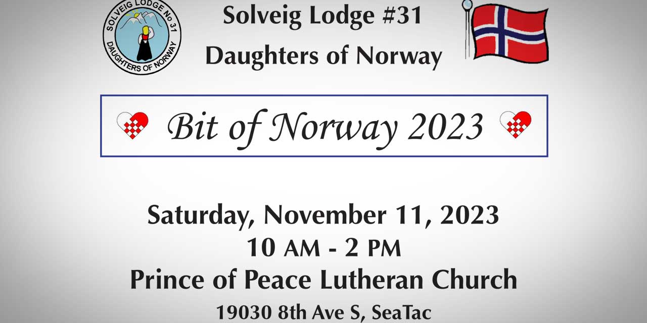REMINDER: Enjoy Norwegian heritage with a ‘Bit of Norway’ this Saturday, Nov. 11 at Prince of Peace Lutheran Church