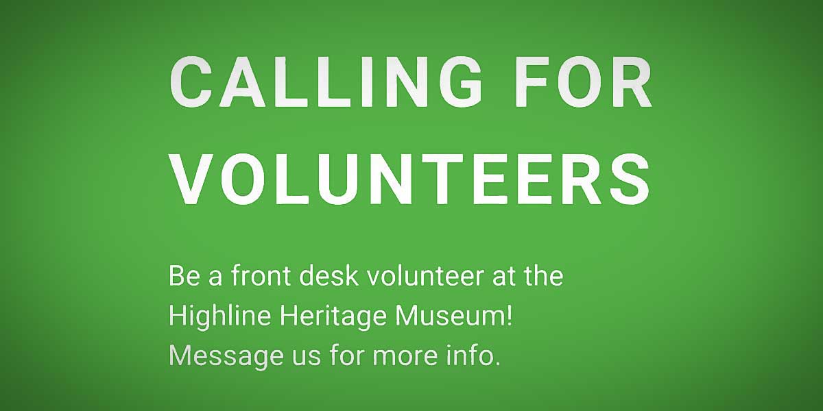 Have a passion for history or community? Highline Heritage Museum seeking Volunteers