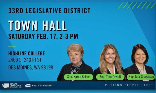 33rd District Town Hall will be Saturday, Feb. 17 at Highline College