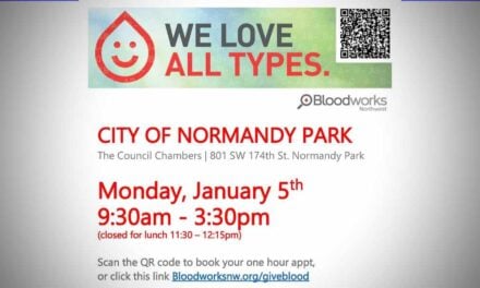 Blood Drive set for Monday, Jan. 5 at Normandy Park City Hall