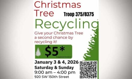 Scout Troop #375/8375’s Christmas tree recycling will be Jan. 3 & 4 to support youth programs