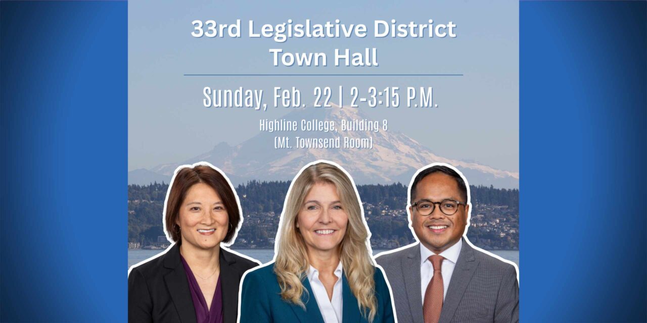 33rd District lawmakers to host Town Hall this Sunday, Feb. 22 at Highline College